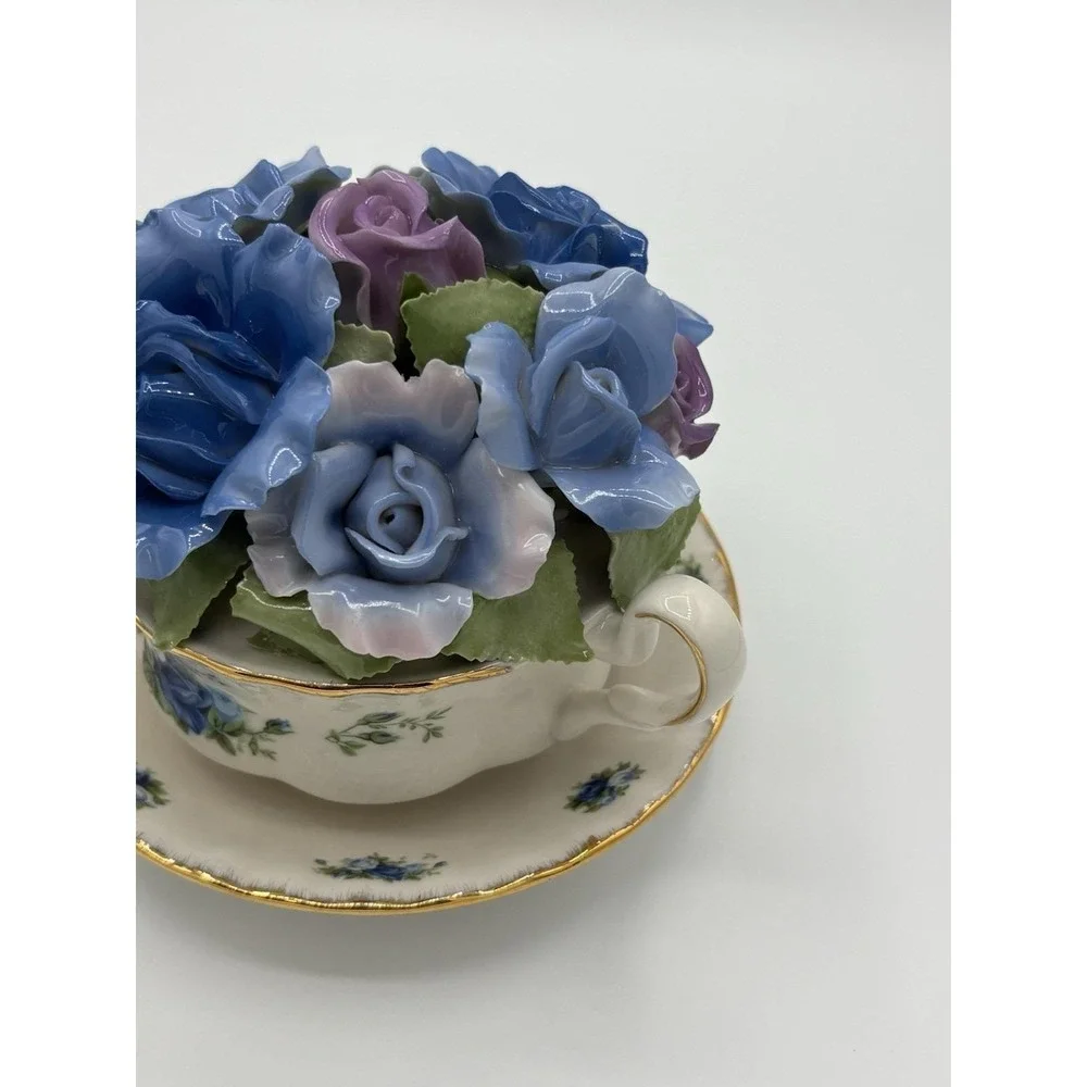 Royal Albert Moonlight Rose Musical Cup Bouquet HSN Limited Edition #1388/6000